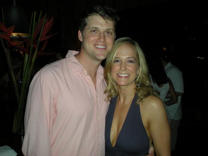 Brooke and Michael celebrate at Aqua Grill