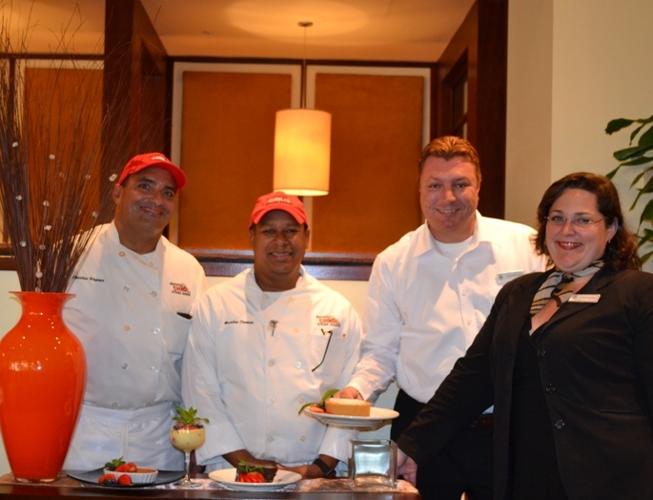 General Manager Eduard Renaud - Restaurant Manager Christie Roelofsen - Chef Charles and Chef Marlon .JPG