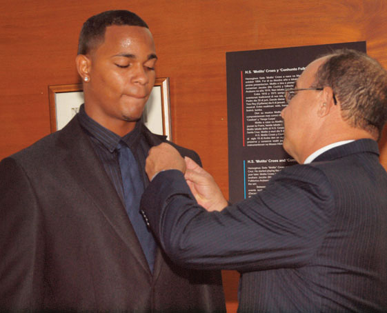 Xander gets his decoration.jpg