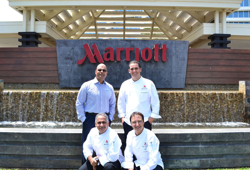 Top Executive Chef Teddy Bouroncle and F&B Director Leslie Prea, bottom Chef Miguel Garcia, Chef Romeo Penacino.jpg