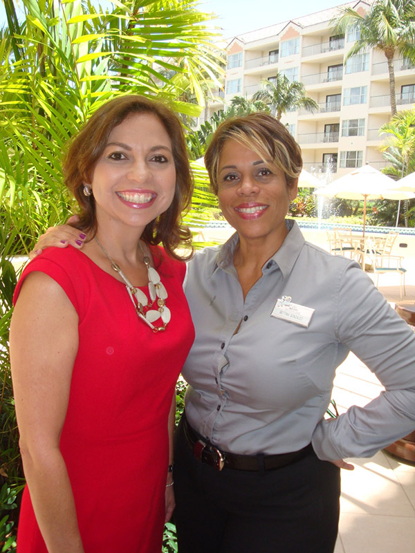 Ligenne Trimon (left) and Bettina Gonzalez of Marriott Vacation Club Aruba.jpeg